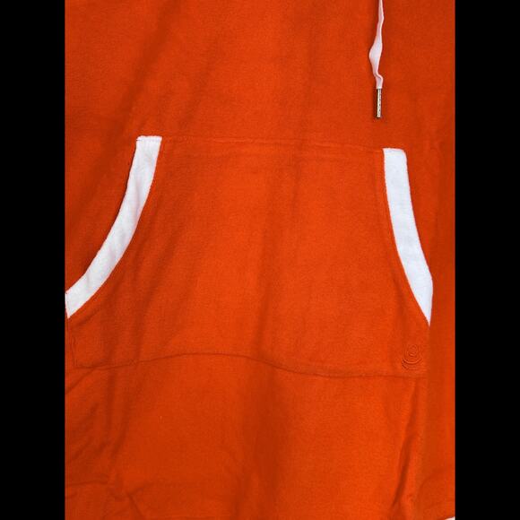 Cuddl Duds Sun Terry Hooded Tunic Spicy Orange Medium 3/4 Sleeve NWOT Pocket - Picture 3 of 13